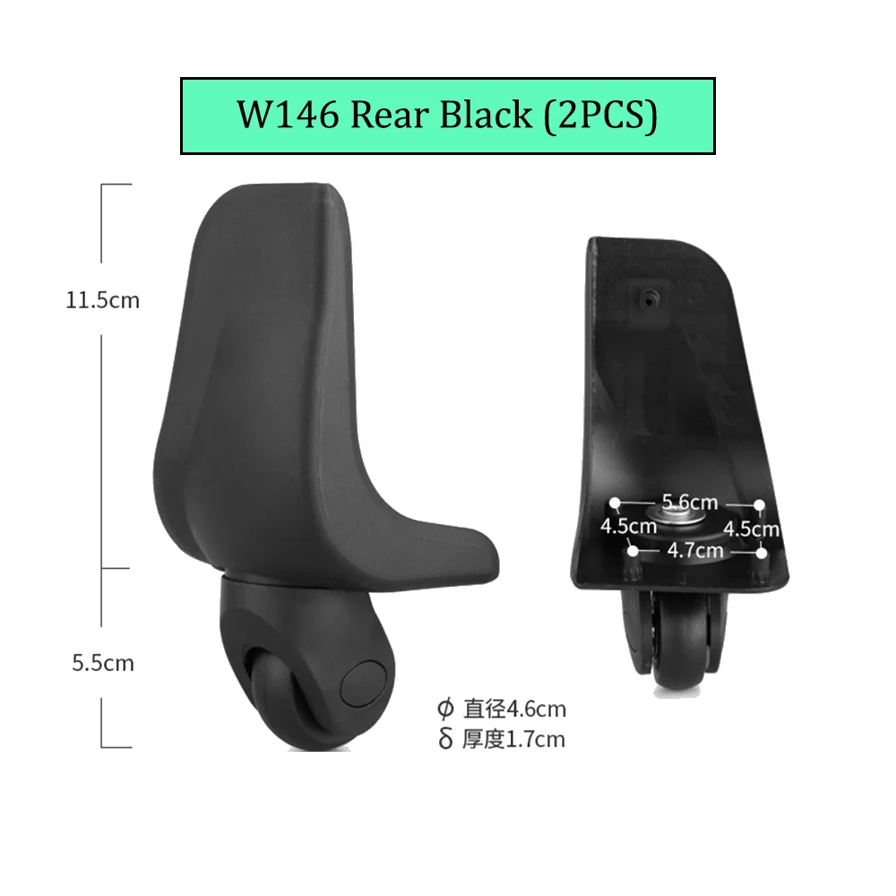 Polea de repuesto para mantenimiento de equipaje, ruedas deslizantes resistentes al desgaste, color negro, para W146