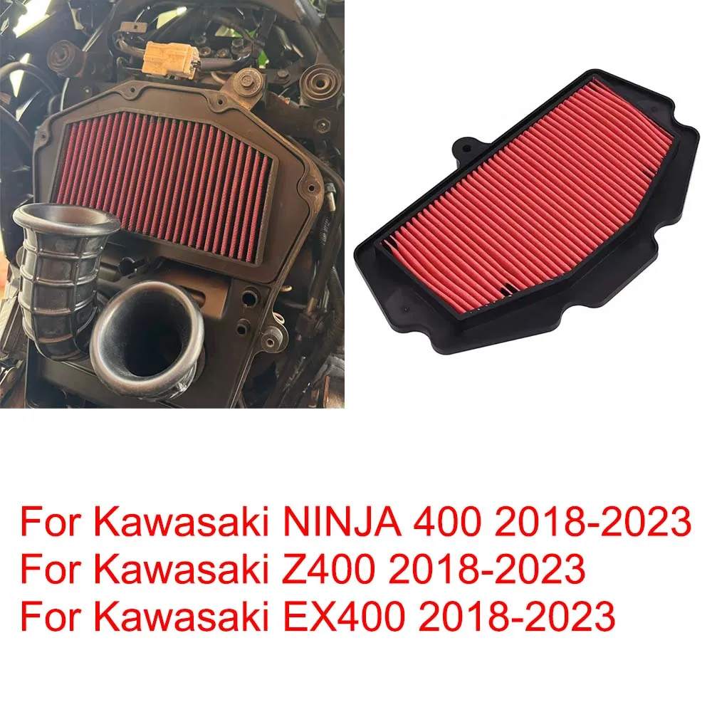 

Air Filter Cleaner For Kawasaki NINJA 400 Z400 EX400 2023 2022-2018 Motorcycle Accessories Motorbike Engine Air Intake Filter