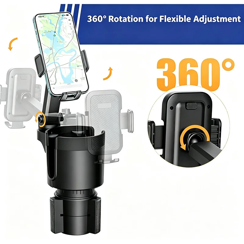 Suitable for multifunctional car cup holder, 2-in-1 car cup holder, car phone holder, car beverage holder