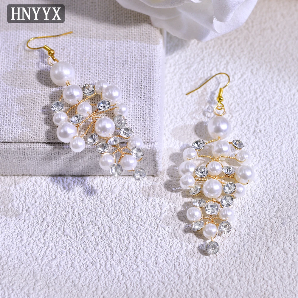 HNYYX Fashion Imitation Pearl Earrings Grape Skewers Luxury Women's Wedding Party Earrings Festival Jewelry Accessories B25