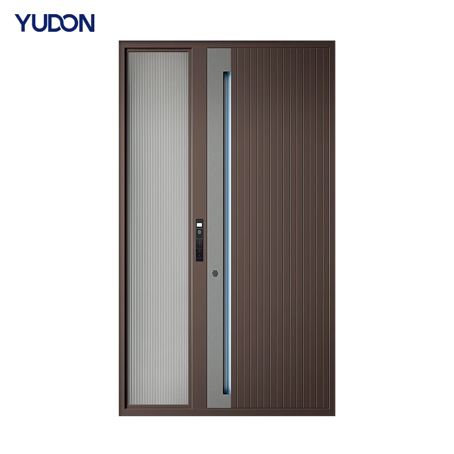 YUDON DOOR High-end Luxury Cast Aluminum Front Entry Doors Glass Panel for Villa Use Soundproof Fire Prevention Armored Door