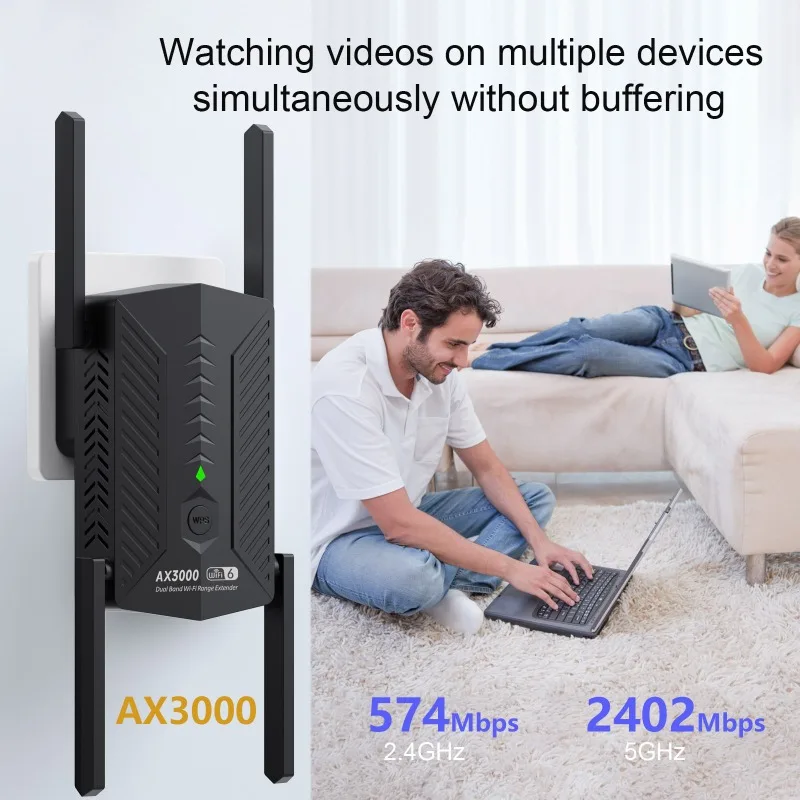 WiFi6 3000 Мбит/с беспроводной повторитель двухдиапазонный 2,4 ГГц 5 ГГц Wi-Fi удлинитель Wi-Fi 6 усилитель дальний усилитель расширения сигнала