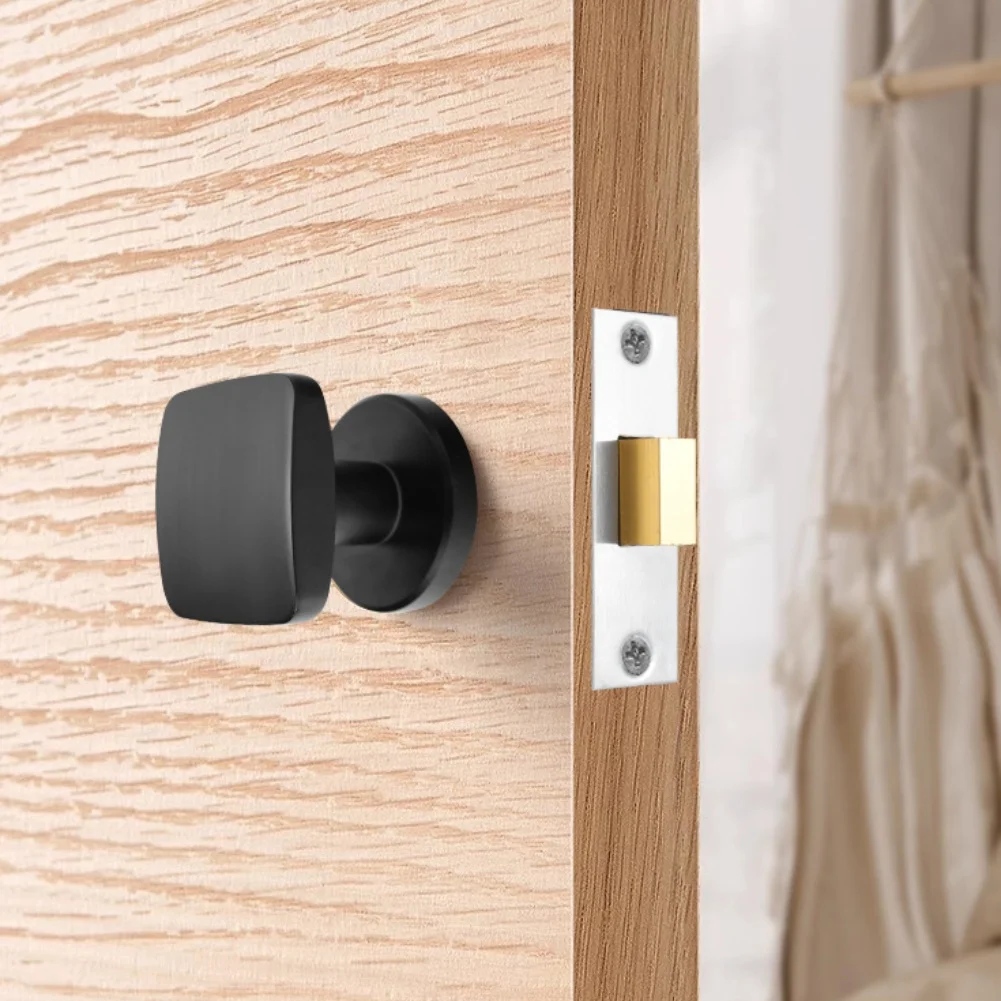 

Modern Concealed Single-Sided Door Handle Lock With Elegant Black Finish For Interior Doors For Home Bedroom Bathroom