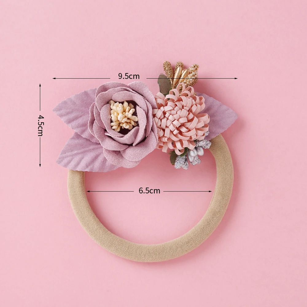 Baby Nylon Headband Cute Princess Flower Hair Bands For Newborn Girls Seamless Soft Elastic Infant Headwear Kid Hair Accessories