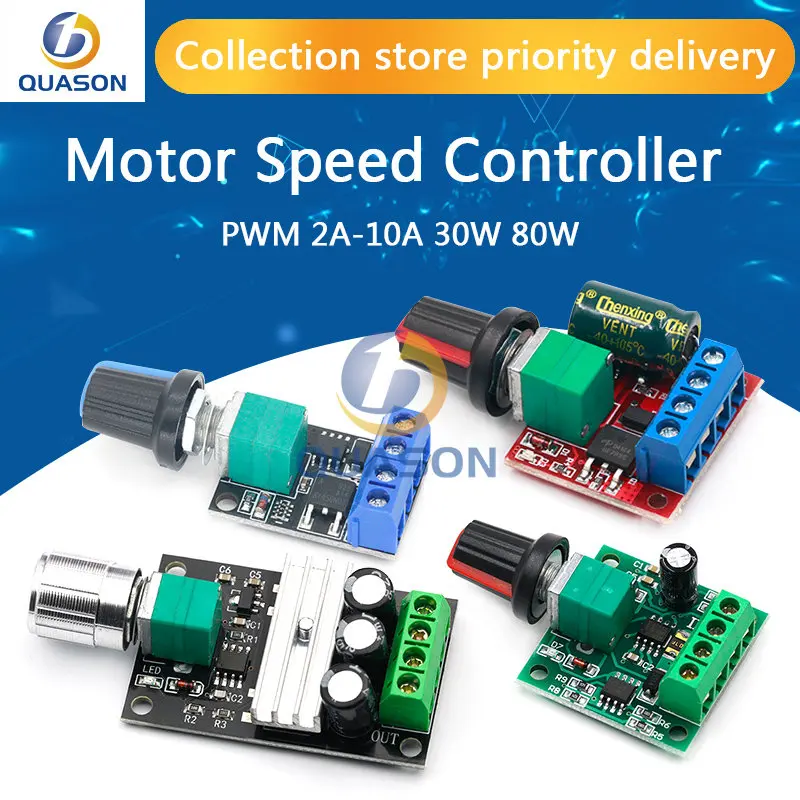 DC 1.8V-35V 2A 3A 5A 10A 30W 80W 90W PWM Motor Speed Controller Low Voltage Motor Speed Controller PWM Adjustable Drive Module