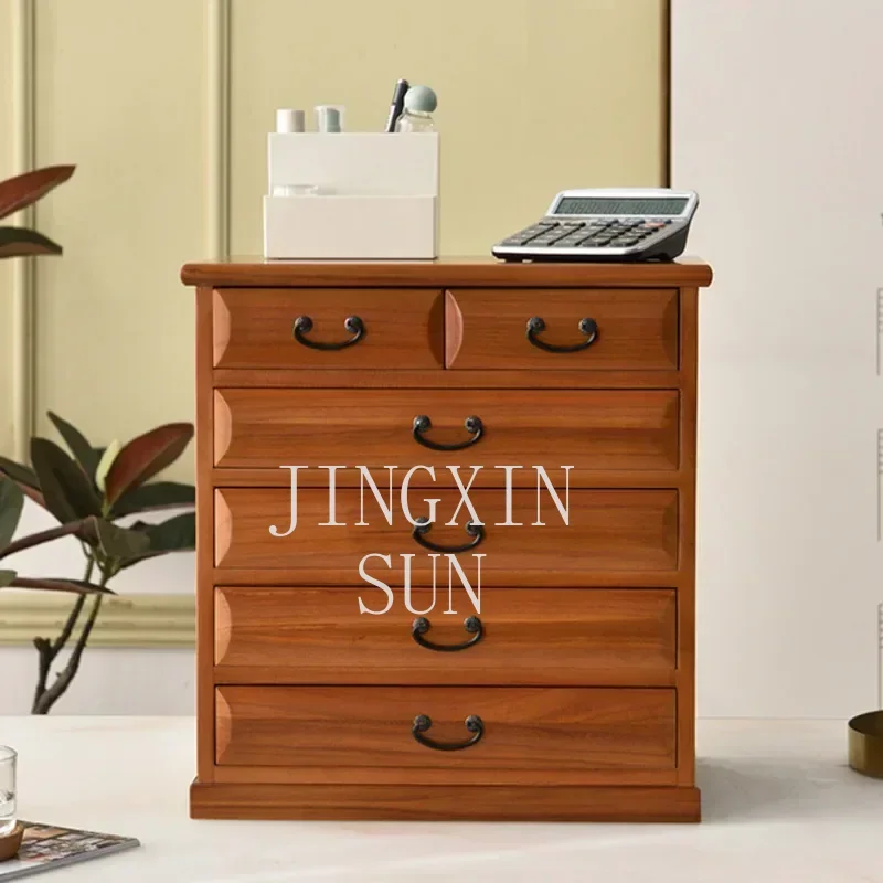 Multi-function Storage Box Solid Wood Desktop Drawer Type Office Documents Vanity Cosmetics Organizer Desktop Declutter Box