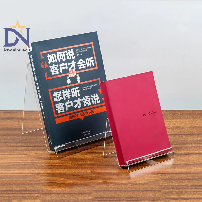 1Pcs Transparent Acrylic Book Display Stand Holder Book Shelf Desktop Book Vertical Book Textbook Display Stand Transparent