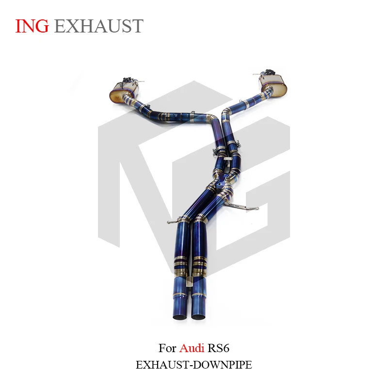 ING Exhaust System High Performance Titanium Alloy Remote Valve CATBACK for Audi RS6 c7 4.0 Electric Muffler Car Accessories
