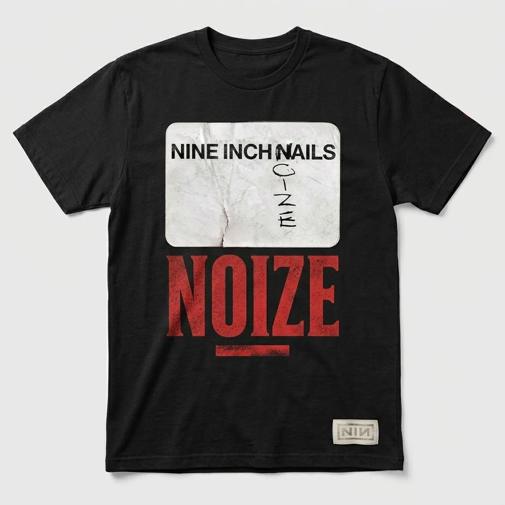 Novo álbum Nine Inch Nails - Nine Inch Noize - Camiseta masculina unissex com gola redonda, manga curta, estilo Y2K, oversized, exclusiva.