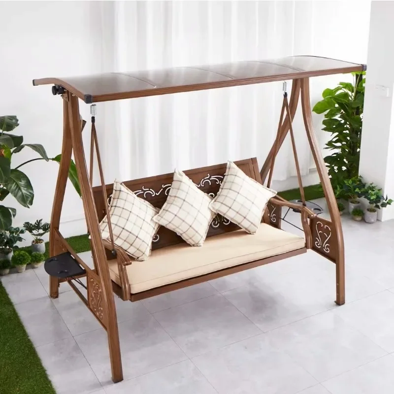 Outdoor Garden Rocking Chair Double Hanging Basket Hanging Chair Balcony Solar Garden Cast Aluminum Swing