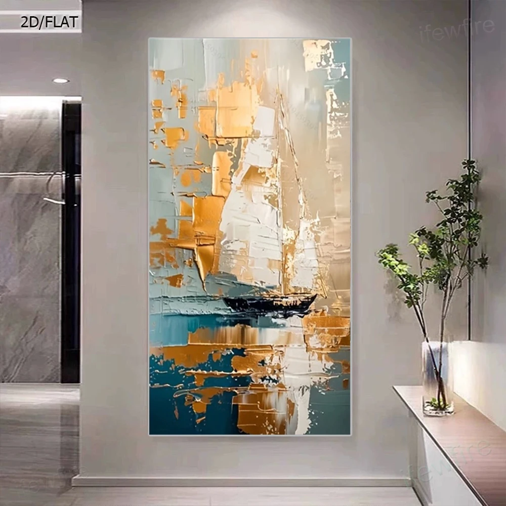 Yellow And Grainy Texture Home Decor Wall Art Pictures Hand-Painted Abstract Oil Painting Gray Canvas Poster For Living Room