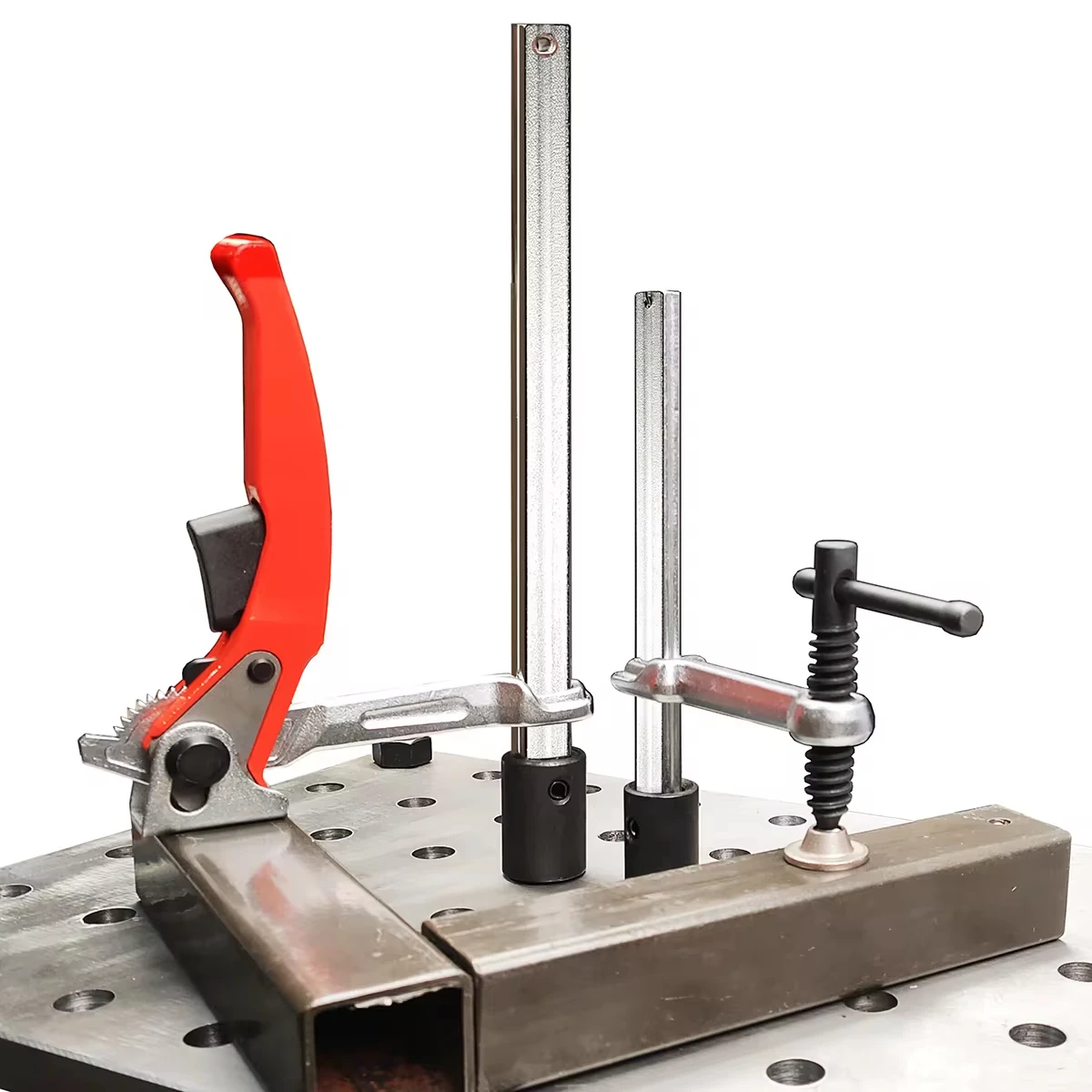 2Pc Quick-Adjust Welding Fixture Vertical Workbench Surface Hold Down Clamp For 16mm/28mm Dog Hole For Welding Platform