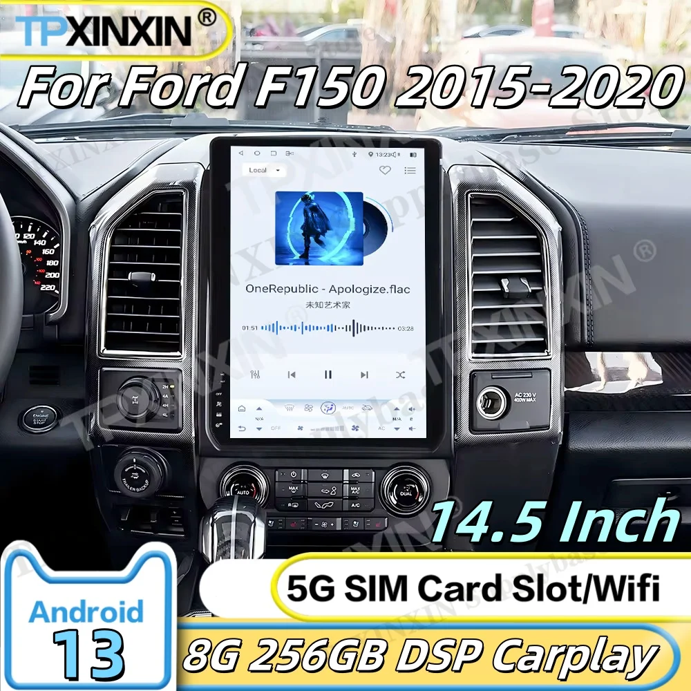 14.5 Inch For Ford F150 2015-2020 Android Auto GPS Navigation Multimedia Car Radio With BT Wifi Smart Touch Screen IPS Head Unit