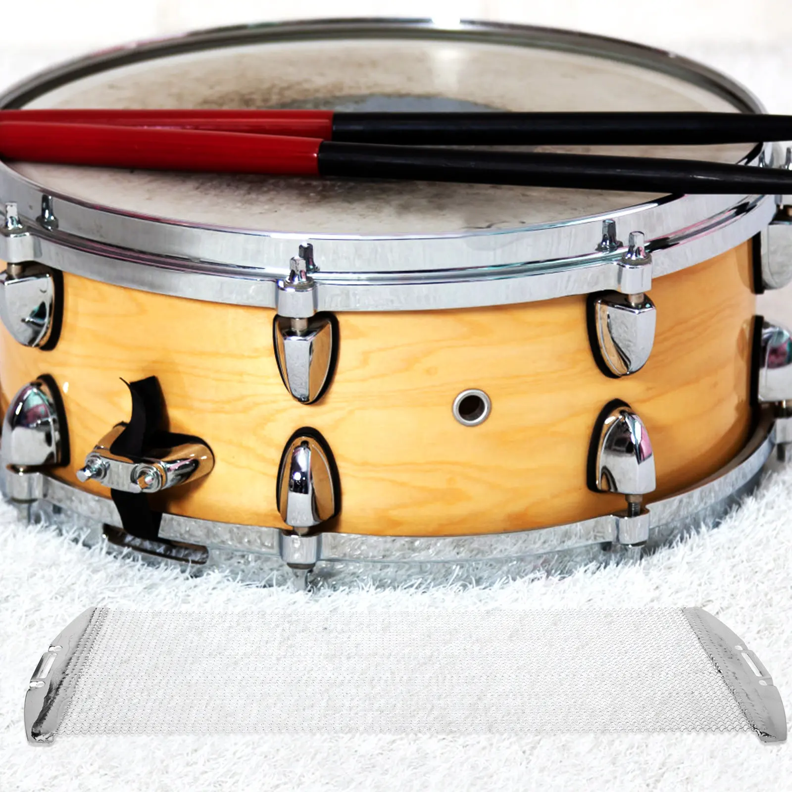 Shiny Stainless Steel Snare Drum Wire Belt 40 Strand Anti-Rust Exquisite Craftsmanship Easy Install Snare Drum Replacement Part