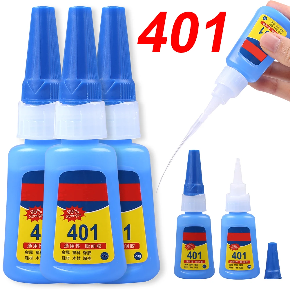 

Extra Strong Super Glue 401 502 Cyanoacrylate Instant Adhesive Seconds Metal Glass Wood Rubber Car Tire Fast Plastic Power Bond