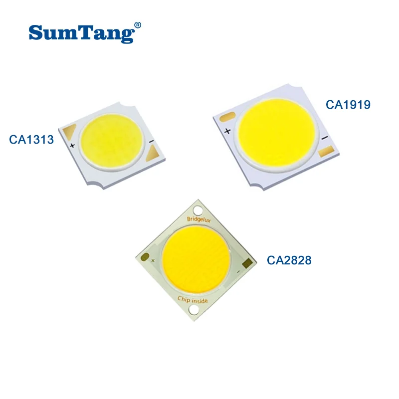 Matriz de Chip LED para Cob LED, 3W, 5W, 7W, 10W, 12W, 20W, 24W, 30W, 36W, 50W, 3000 K, 4000 K, 6000K, 1313 1919 2828, 110-160LM/W, 80, 10 PCes pelo