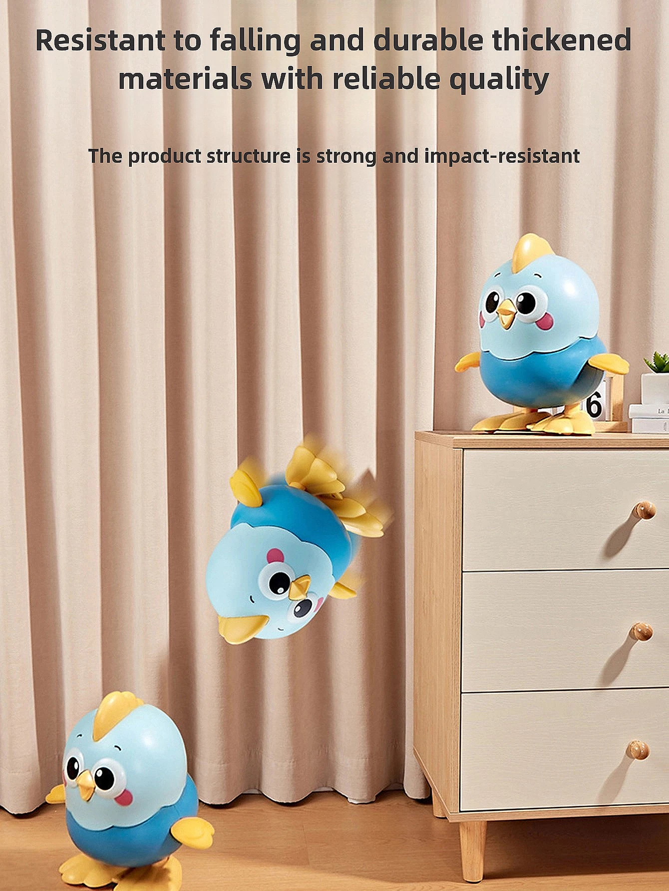 Cute Wind-Up Jumping Chicken Toy for Baby 1-3 Years Old - No Battery Required, Crawling Learning Toy