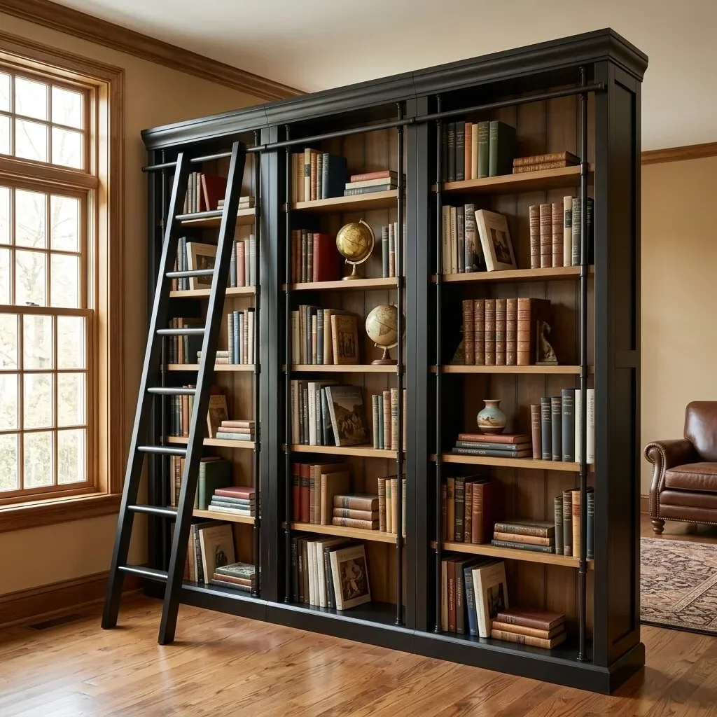 American Solid Wood Bookcase Floor Corner Combination Log Shelf Decorative Cabinet A12