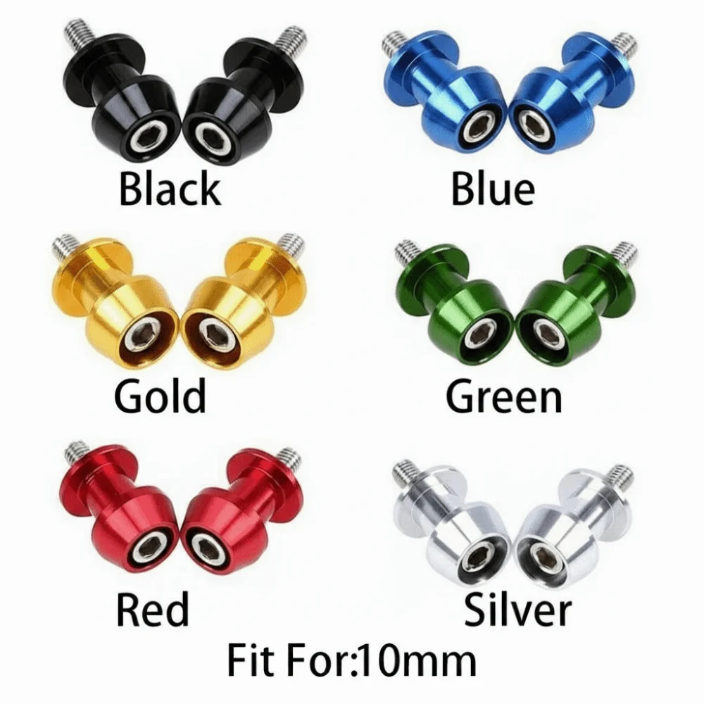 10mm Diameter Motorcycle Swingarm Spools CNC Machined Screw Holder Type Swingarm Spools Slider Slider Design Aluminum Alloy