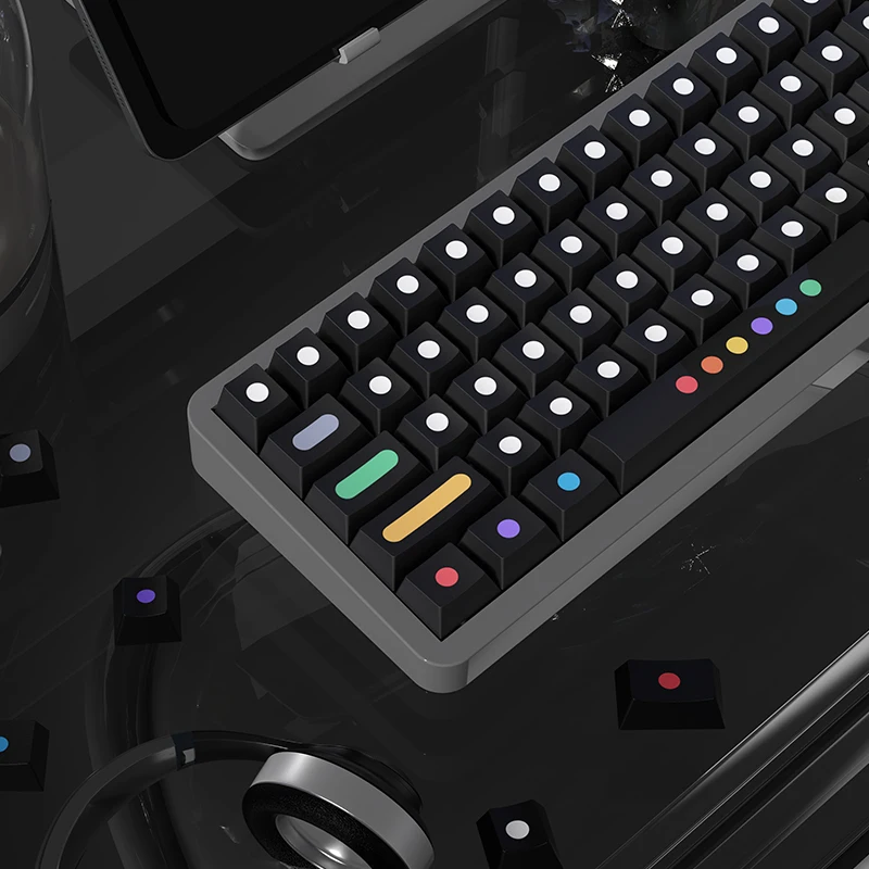 نقاط سوداء نقطة keycap اليابانية PBT الكرز الشخصي كاي كابس ل GMK ikbc lk67 mk870 tm680 68/84/104 لوحة المفاتيح الميكانيكية