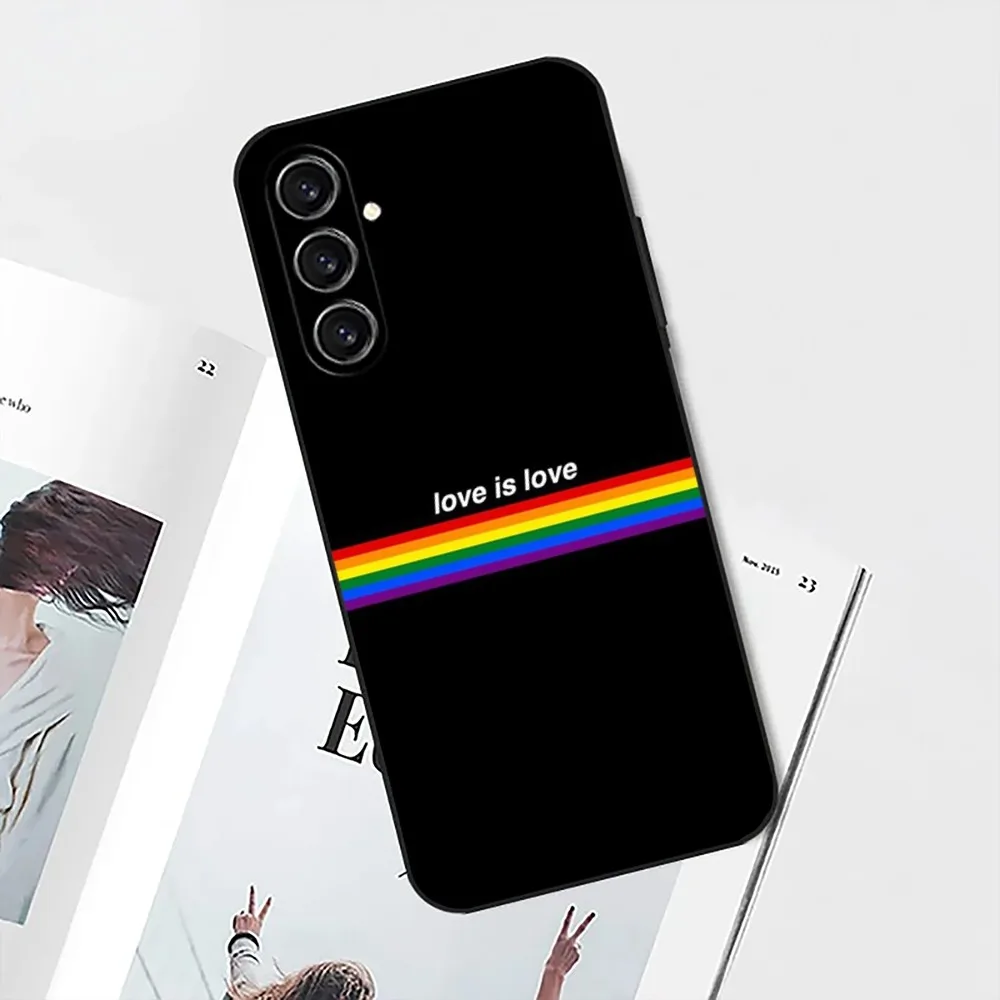 G-Gay L-Lesbian LGBT Rainbow Pride  Phone Case For Samsung S24,21,22,23,30,Ultra,S20,Plus,Fe,Lite,Note,10,9,5G Black Soft Cover