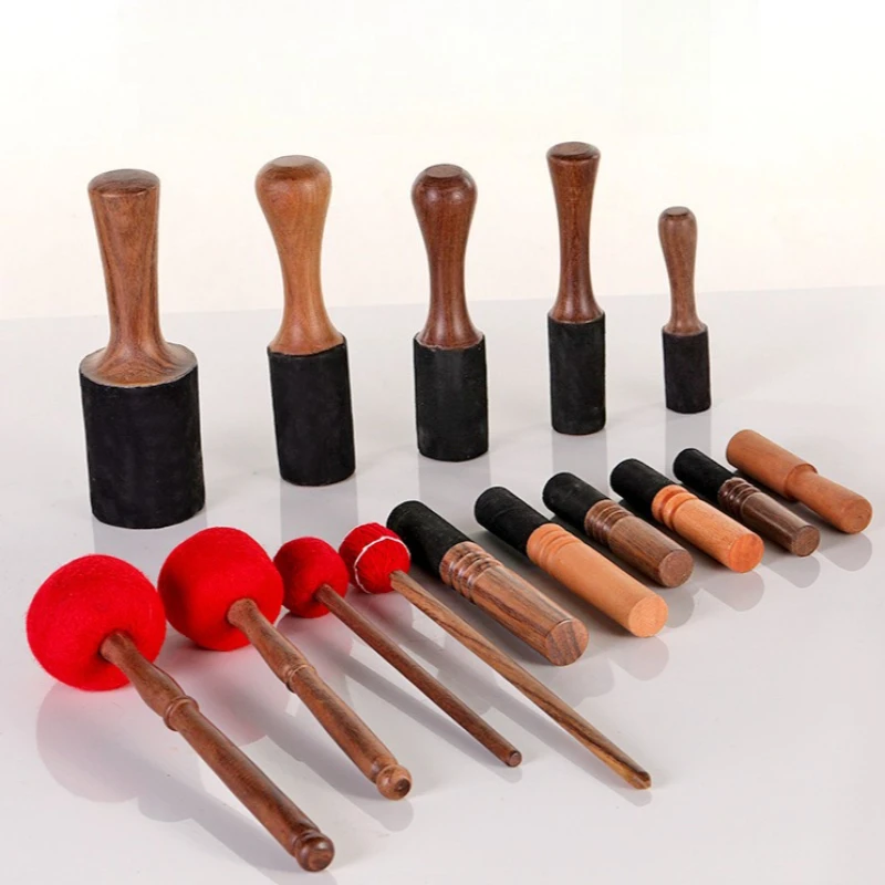 

Singing Bowl Leather Stick Handmade Wooden Meditation Sticks Percussion Instruments Accessories Sound Bowl Grinding Rod Parts