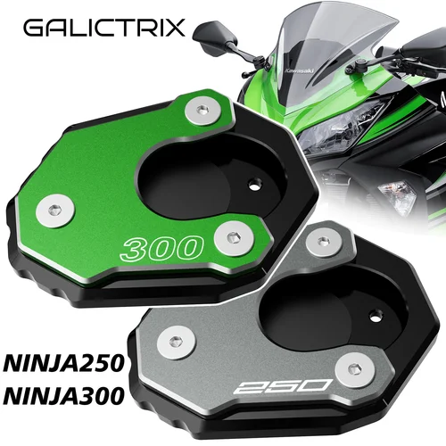 Para Kawasaki NINJA250 NINJA300 NINJA 250 300 Accesorio de motocicleta Pata de cabra Almohadilla de extensión Placa ampliada Soporte lateral Control numérico de computadora Fabricación de precisión