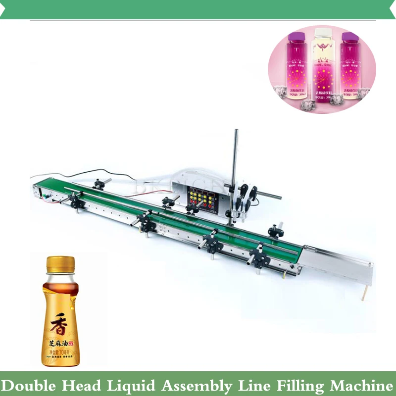 

Magnetic Pump Liquid Filling Machine Belt Conveyor Bottled Double Head Small Water Perfume Packaging Machine 30ml 50ml 100ml