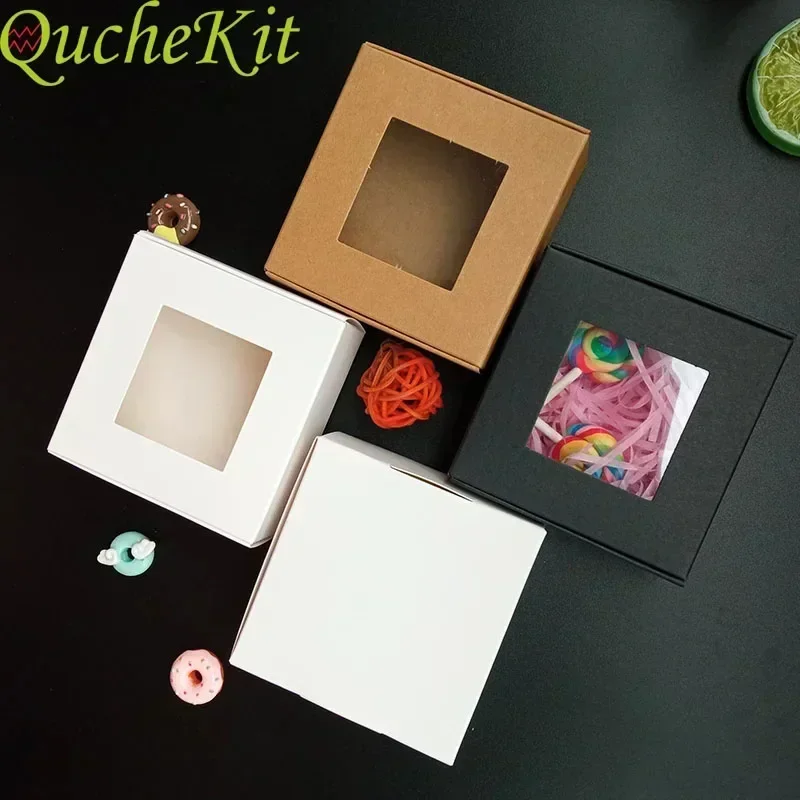 

100 шт. большая подарочная коробка из крафт-бумаги, 2021 Новый год, рождественские товары, упаковочные пакеты для шоколадного печенья, ювелирных изделий, подарок, чехол для мыла