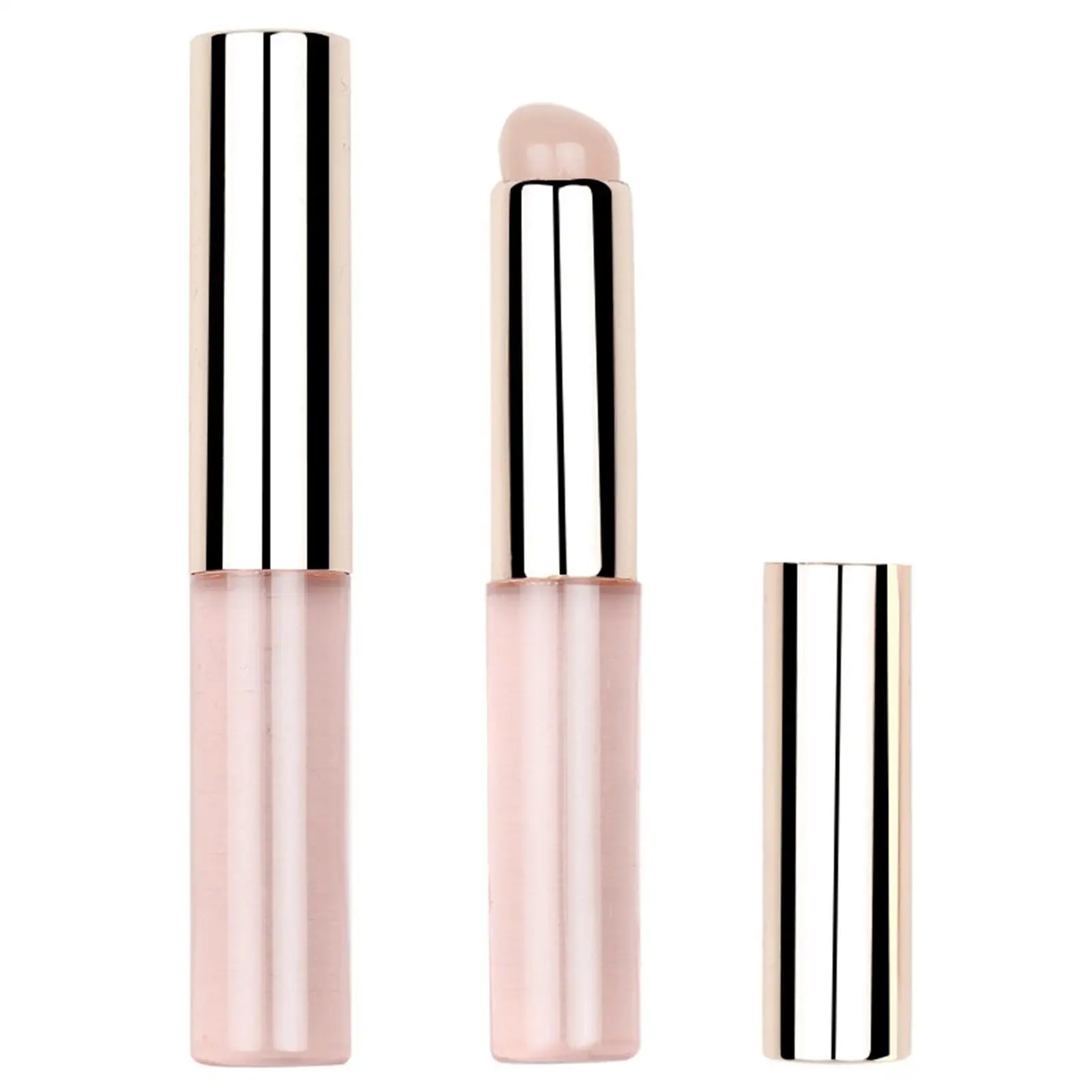 4xLip アプリケーター 角度付き ポータブル 蓋付き 口紅ブラシ ステージ 旅行 ホーム用 ピンクのブラシヘッド