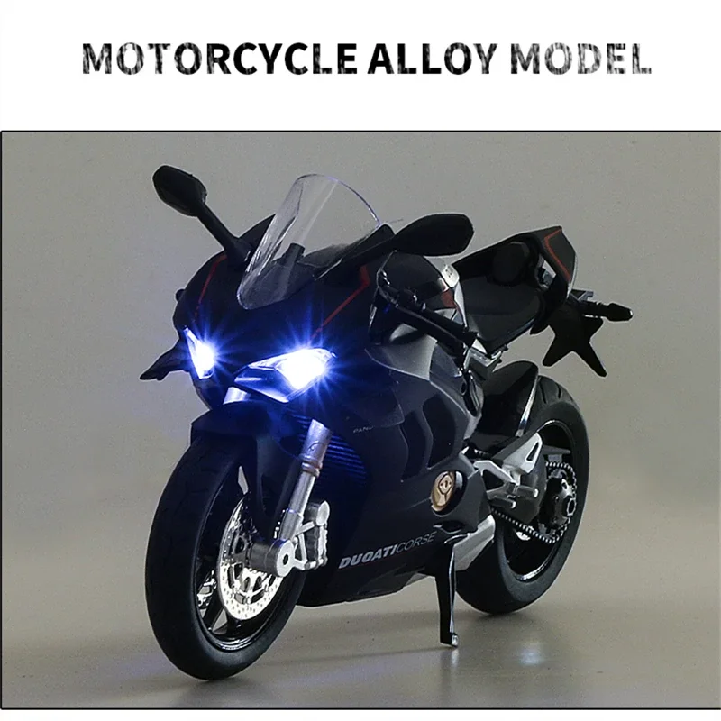 Modelo de motocicleta de carreras de aleación Ducati Panigale V4S, juguete de simulación, calle, regalo para niños, 1:12