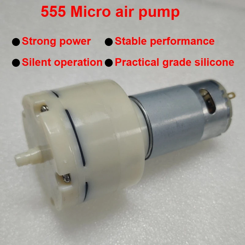 1pcs 12/24V 15LPM Large Flow High Pressure Mini 555 Vacuum Air Pump Negative Pressure Suction Diaphragm Pump DIY Packer Inflator