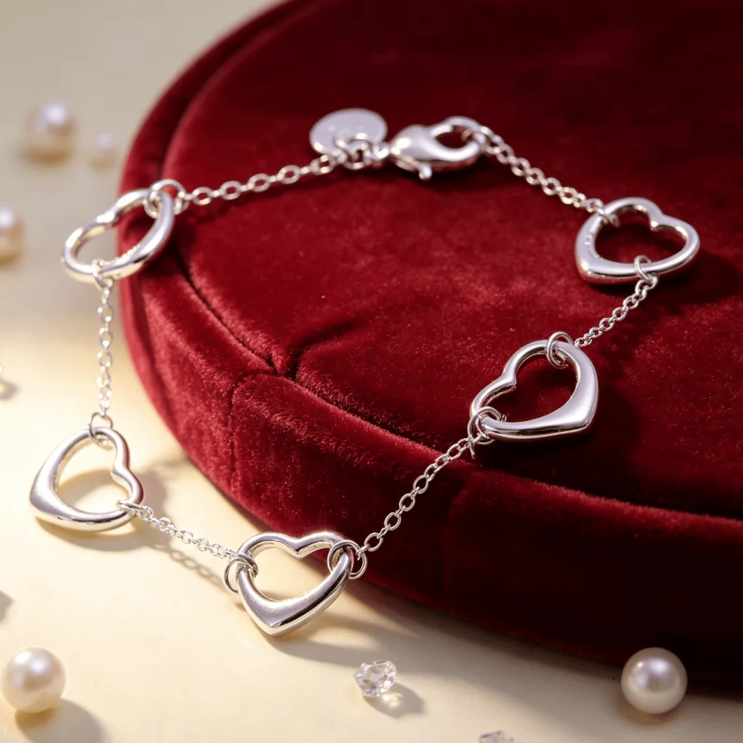 Nice Pretty Love Heart Chain 925 Sterling Silver Bracelet for Woman Luxury Brands Jewelry Wedding Accessories Party Gifts