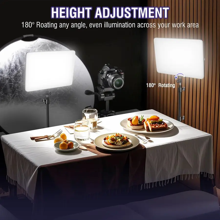 LED Video Light Kit with 63 Tripod Stand, 2500K8500K Dimmable Studio Light Photography Panel Lighting for Video Recording Game L