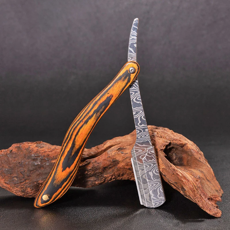 남성용 이발사 면도기 접이식 면도기 전문가용 직선형 스테인리스 스틸 수동 스크레이퍼 이발사 면도기