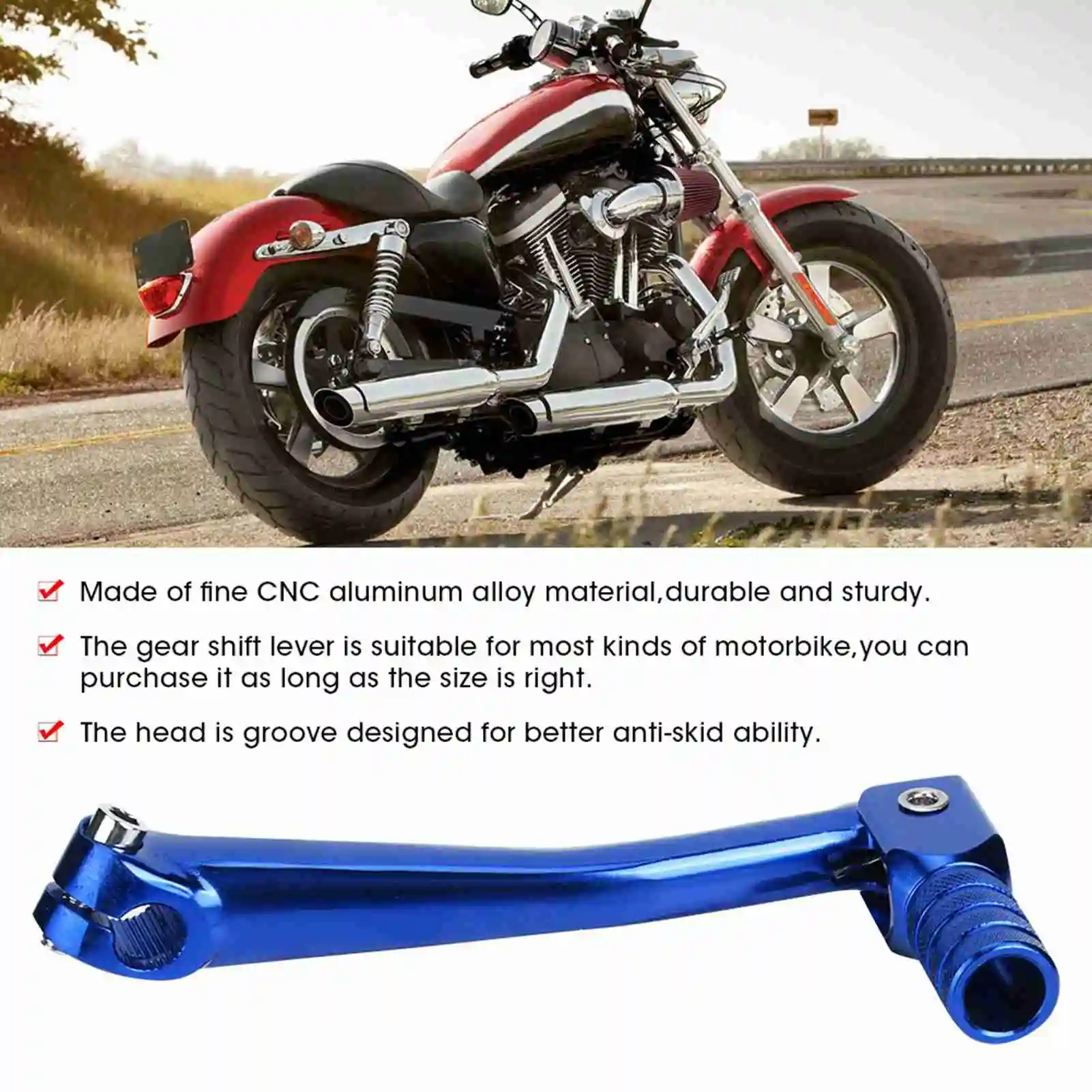 Motorbike Modification Accessory CNC Aluminum Alloy Gear Shift Lever (Blue)