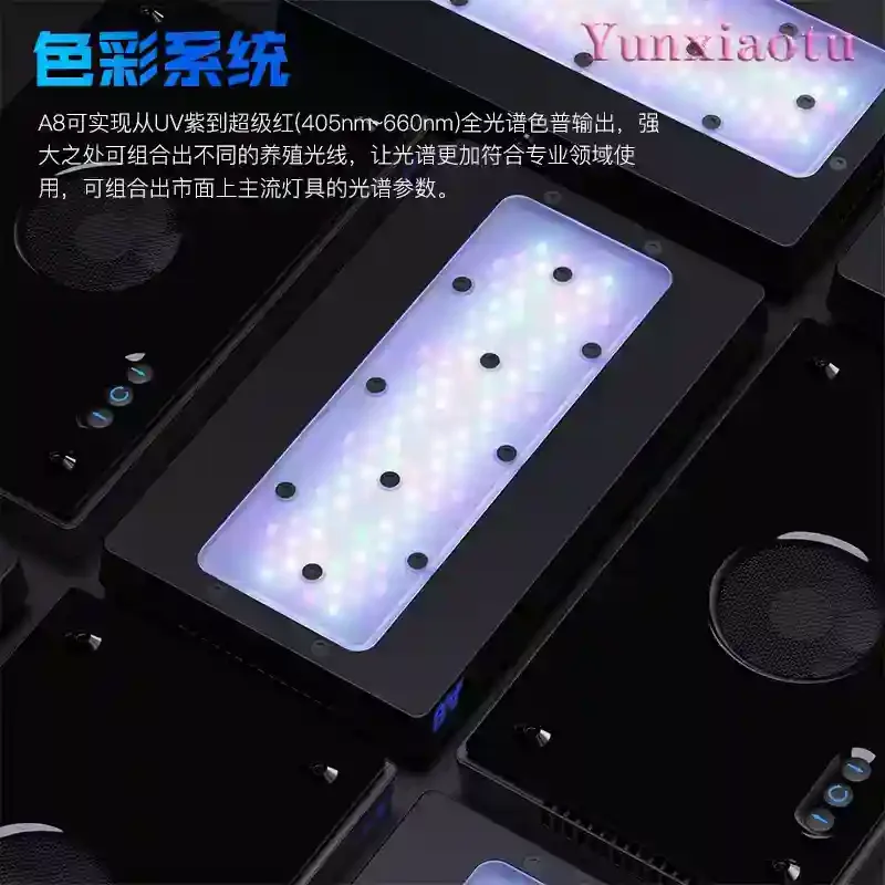 A8Pro II 240W Full Spectrum LED Aquarium Light, WiFi 8-Channel Control for Saltwater Coral Reef Tank, Marine Fish Grow Lamp