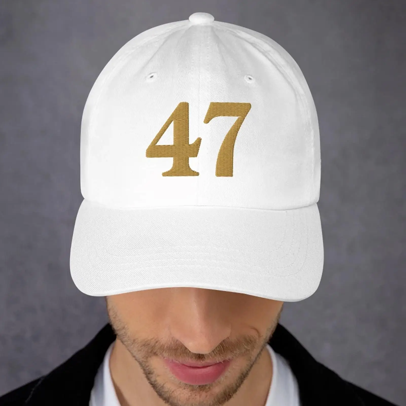 

Baseball Caps Number 47 Trucker Caps Adjustable Gold Embroidery Sun Protection Trucker Hat For Men Women Outdoor Sports Running