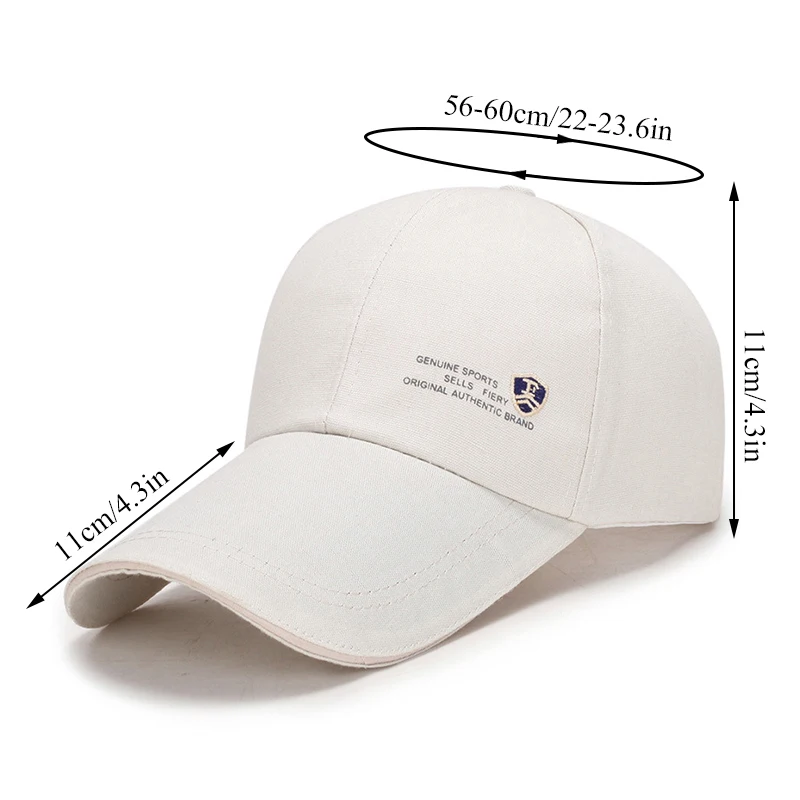 Spring Summer Baseball Cap Embroidered Canvas Sun Hat Outdoor Sports Cap Mens Hat for Fish Fashion Long-brimmed Golf cap 2022