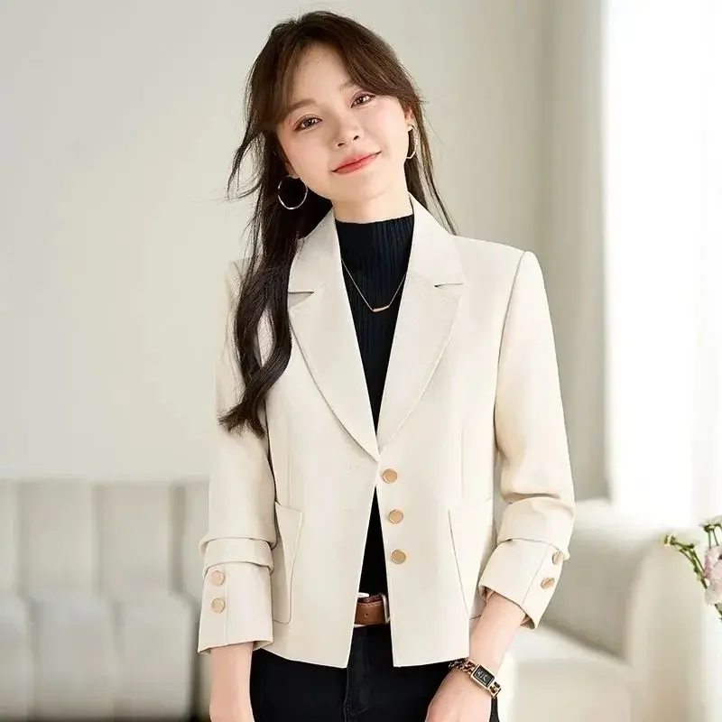 New Arrival Premium Elegant Cropped Suit Jacket Women Trendy Smart Casual Top