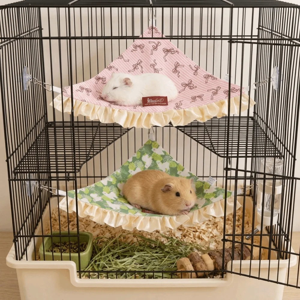 Breathable Breathable PET Hammock Metal Corner Hanging Guinea Pig Compact Corner Bed For Bird