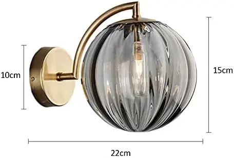 Lampa szklana 5,9 cala, lampa LED G9, nowoczesny kinkiet z mosiężnym wykończeniem w stylu retro, oprawa oświetleniowa do sypialni, łazienki i korytarza