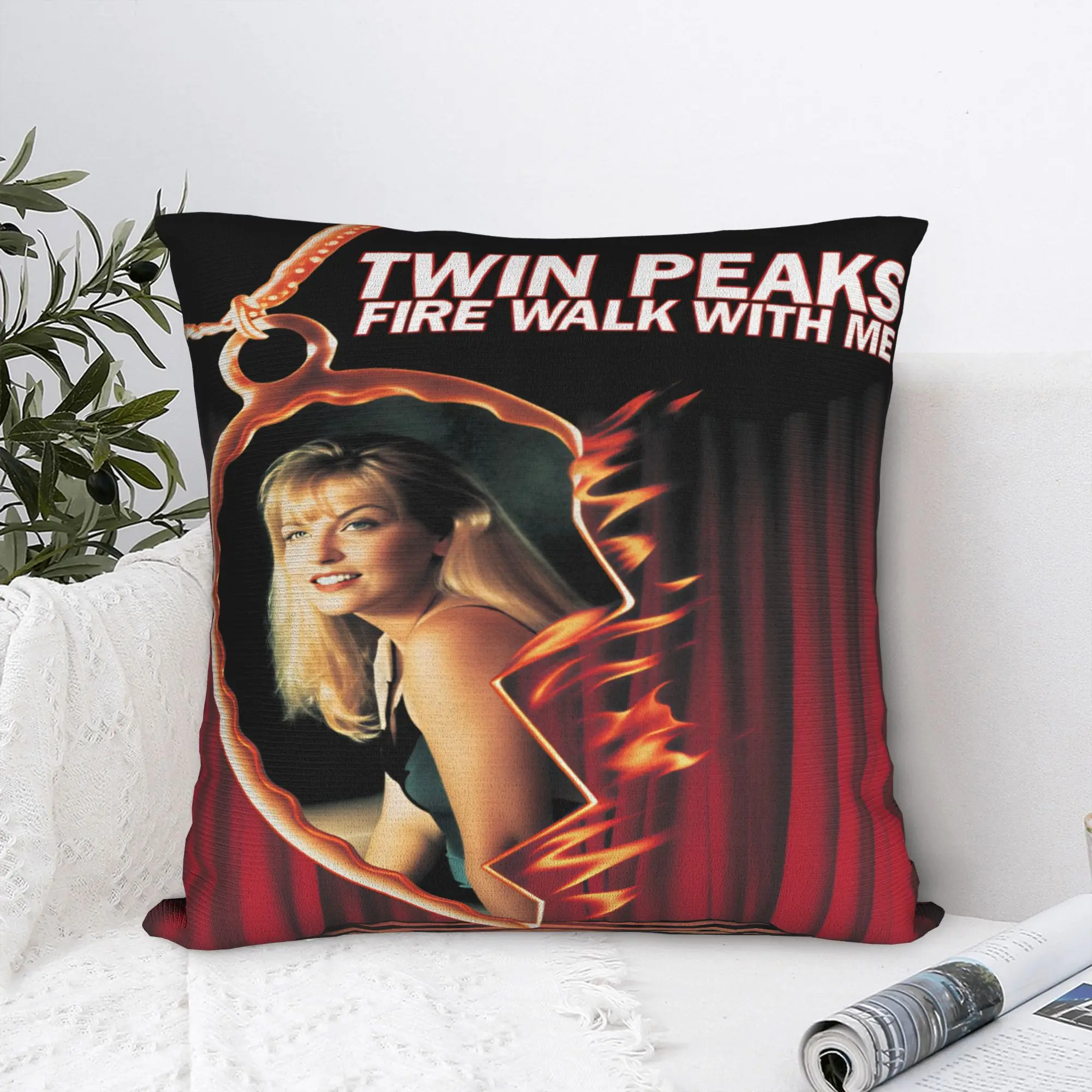 Twin Peaks F-Fire Walk Me  Pillowcases  Kawaii Pillow Case For Couch Sofa Bedroom Comfy Pillow Cover