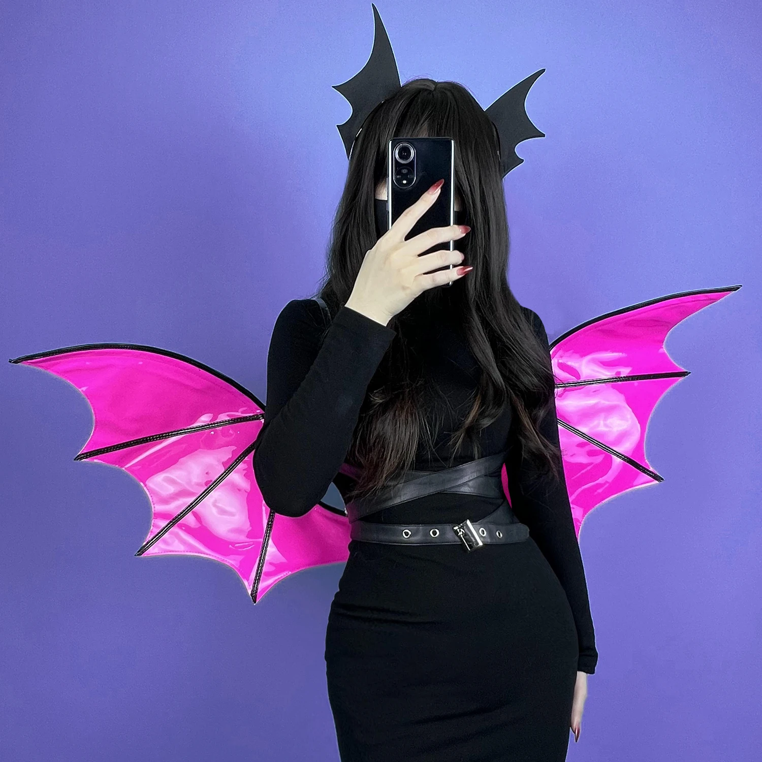 KORURACLUB HALLOWEEN VAMPIRES BAT WINGS COSPLAY COSTUMES DEVIL WING PU LEATHER