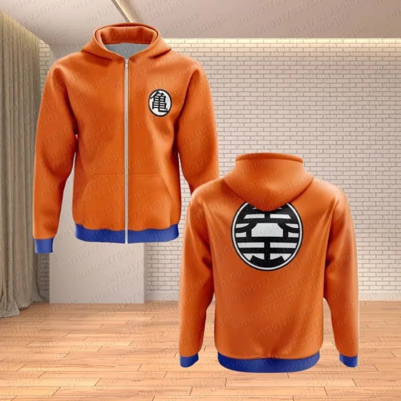 Herren T-Shirt Team-Sport-Fans Unisex Kinder Casual Top Erwachsenen Freizeit-Shirt 3D Jungen Dragon Ball Z Übergroßer Reißverschluss-Hoodie Herbst Winter