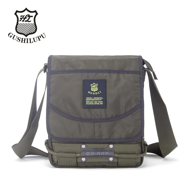 Oxford cloth waterproof men's shoulder bag clamshell stitching large capacity vertical square commuter crossbody bag