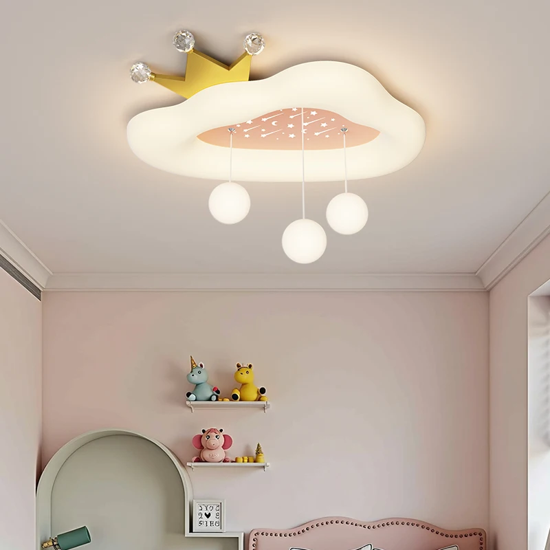 

Modern Cloud Led Ceiling Lamp for Children's Room Light Bedroom Modern Room Simple Boy Girl Princess Cartoon Dimmable Fixture