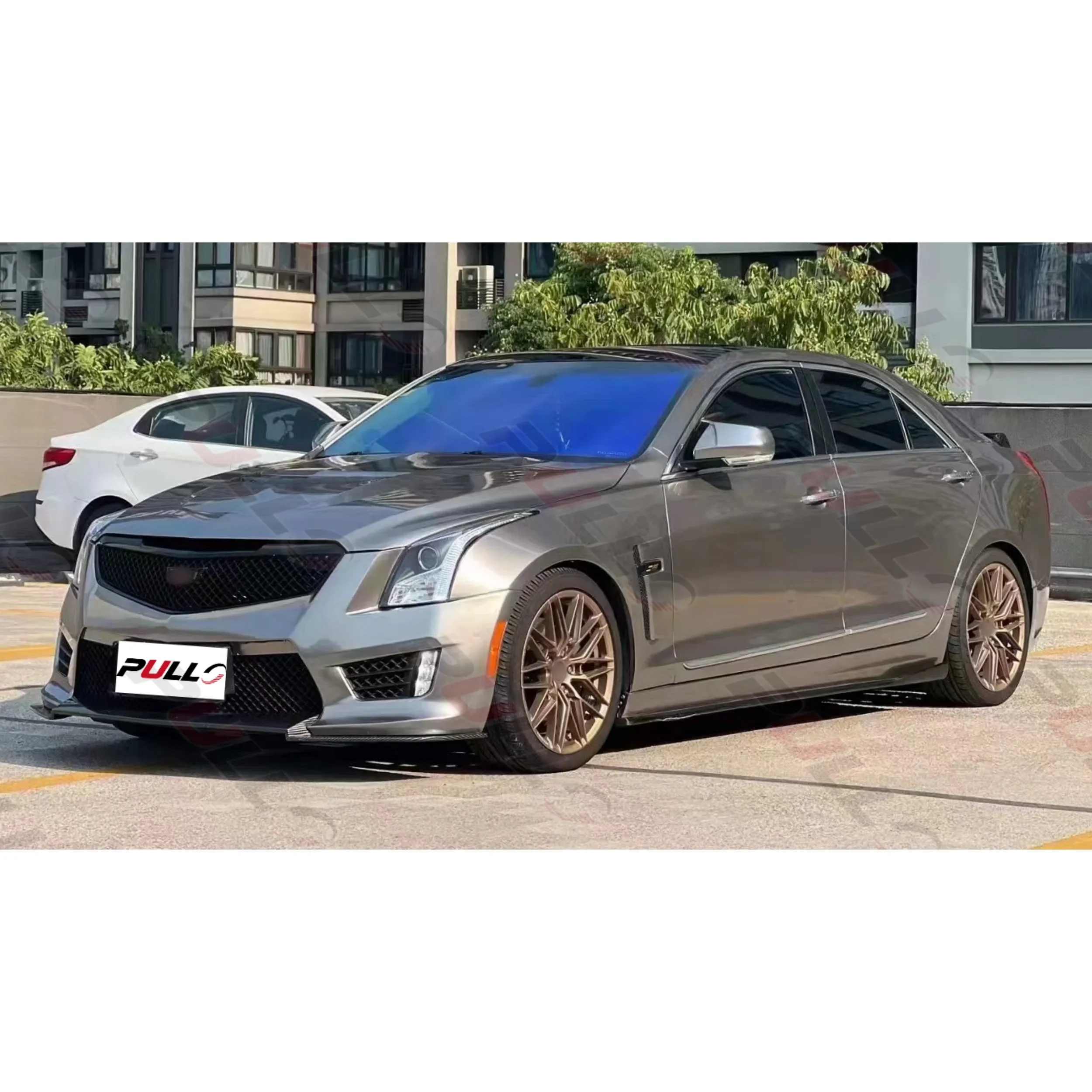 Body Kit ATS 2014-2019 Year Upgrade to ATS-V Model Include Front Bumper Assembly with Grille Front Lip Hood Fenders for Cadillac