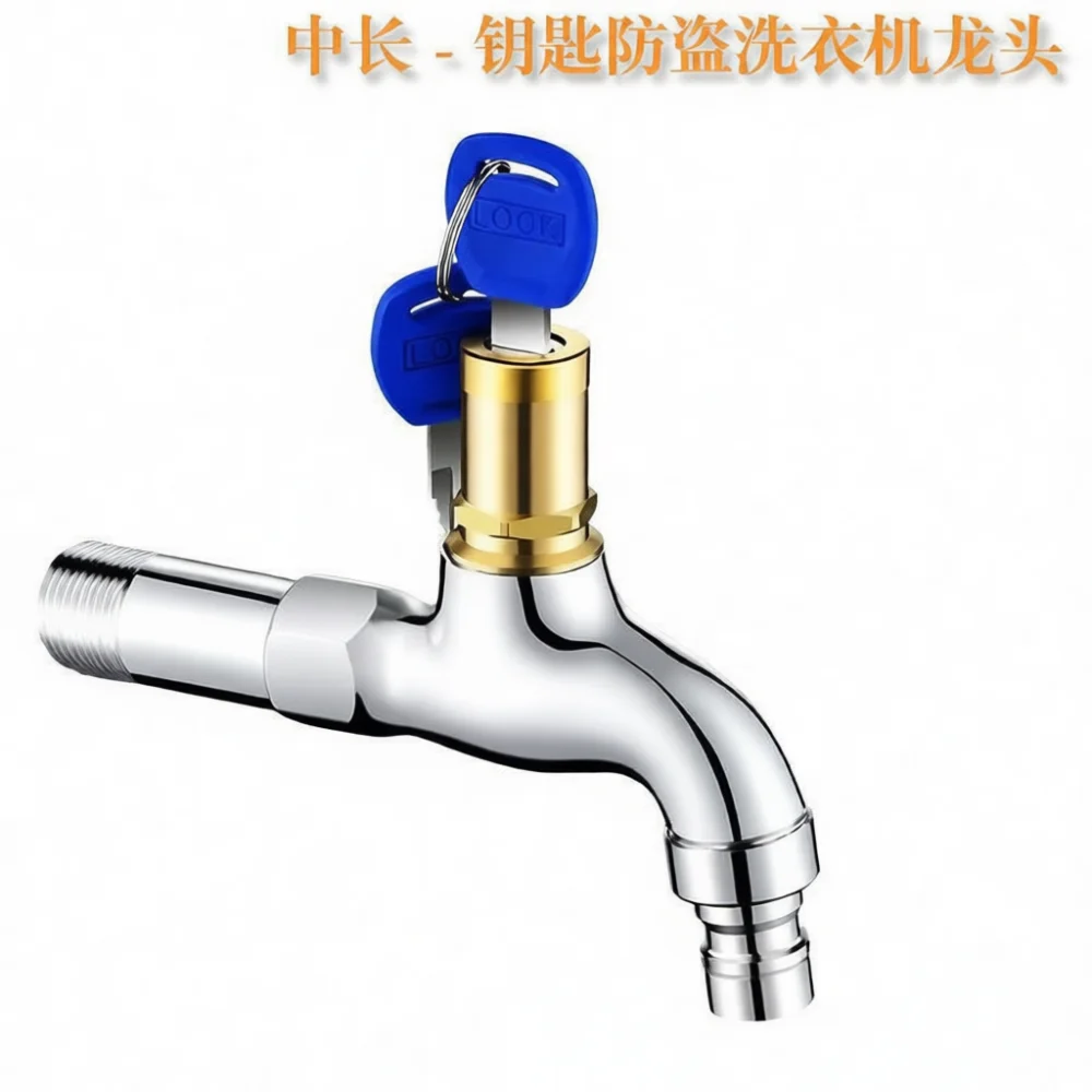 For JOMNW Security Outdoor Faucet Lockable Garden Tap Brass Anti Theft Valve Laundry Water Spigot Durable Metal Switch