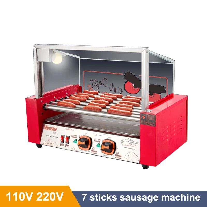 

Commercial 7 Sticks Sausage Roaster Hot Dog Machine Full Automatic Sausage Machine Electric 110V 220V Hot Dog Roaster Machine